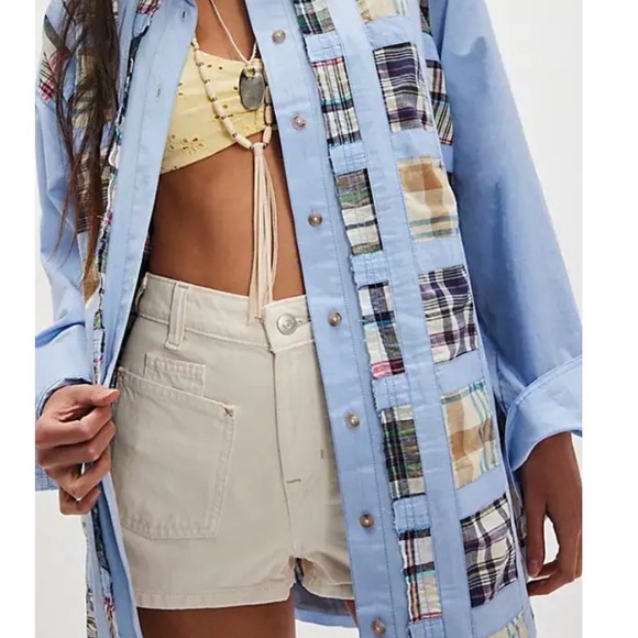 We The Free Tops - The Free People Mad For Madras Shirt is a button-down Patchwork Size Large